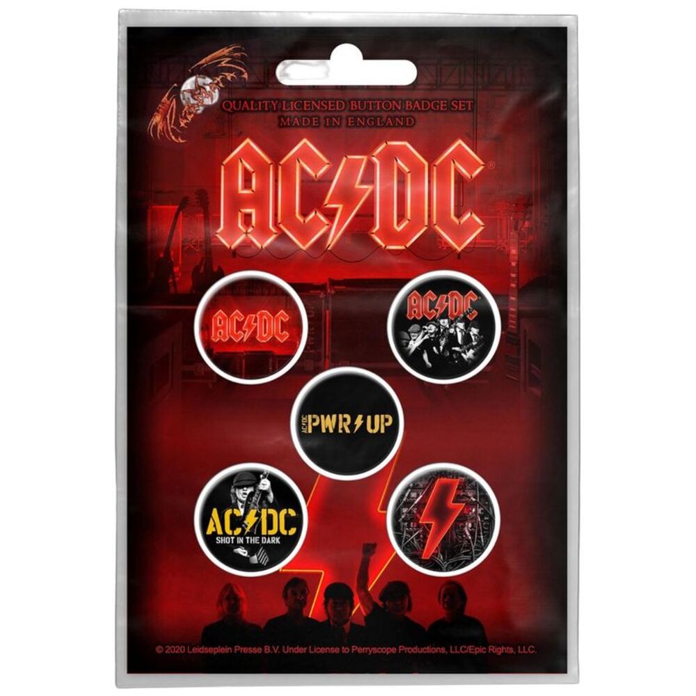 AC/DC PWR-UP Button (Pack of 5) / Red/Black/Yellow
